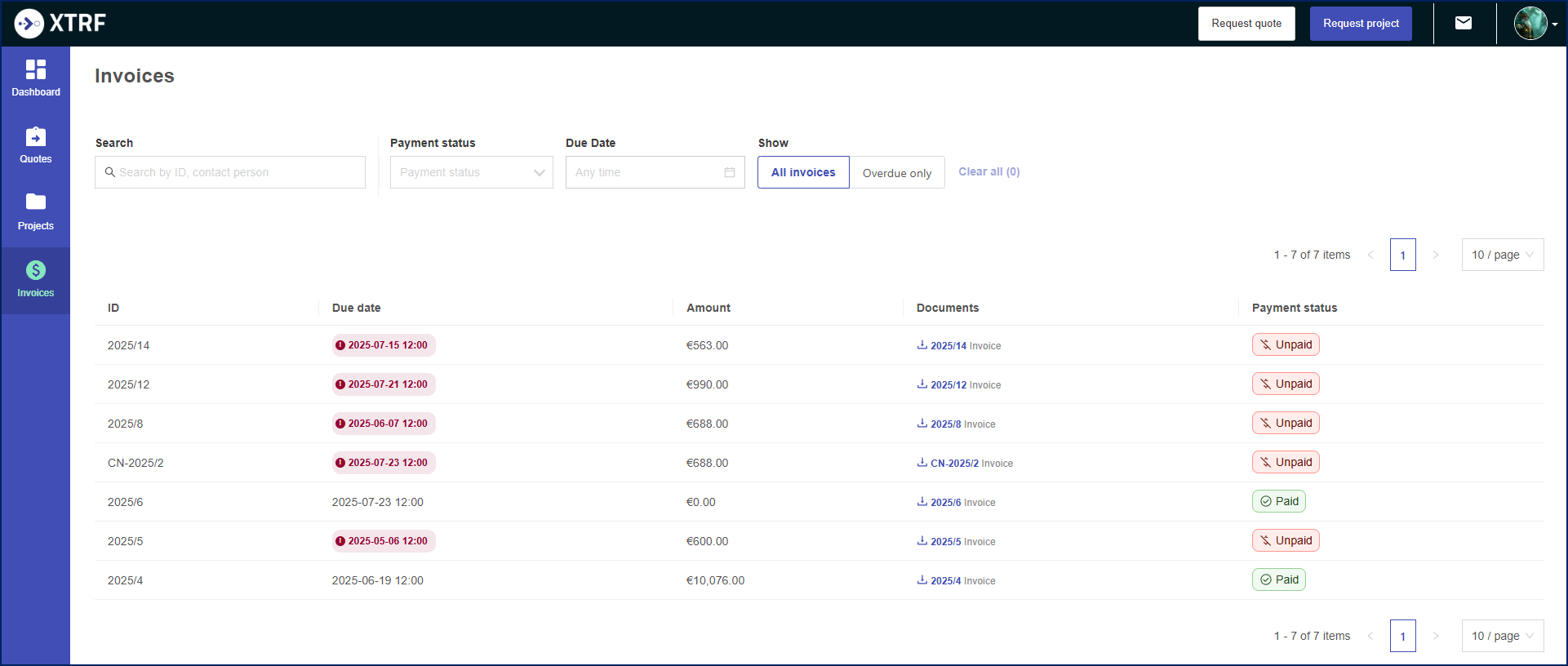 Invoices module
